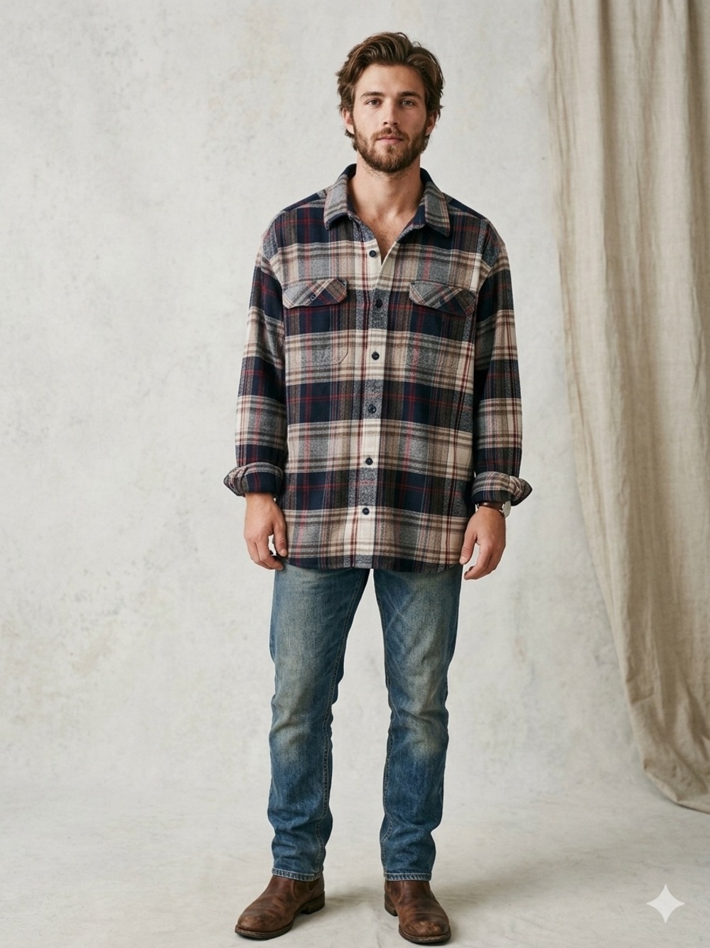 Patagonia Mens Fjord Flannel Plaid Heavyweight Organic Cotton Shirt XL